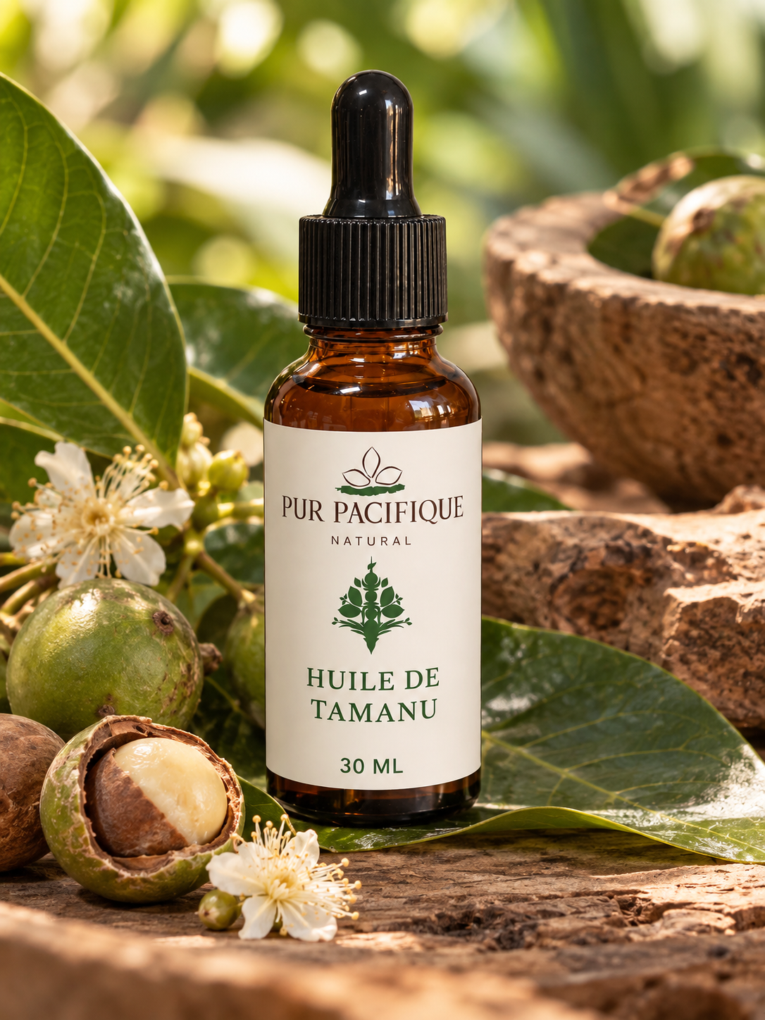HUILE DE TAMANU - UN NOUVEL ÉCRIN 30ML POUR NOTRE OR VERT DU PACIFIQUE - 100% VIERGE - ORIGINE NATURELLE