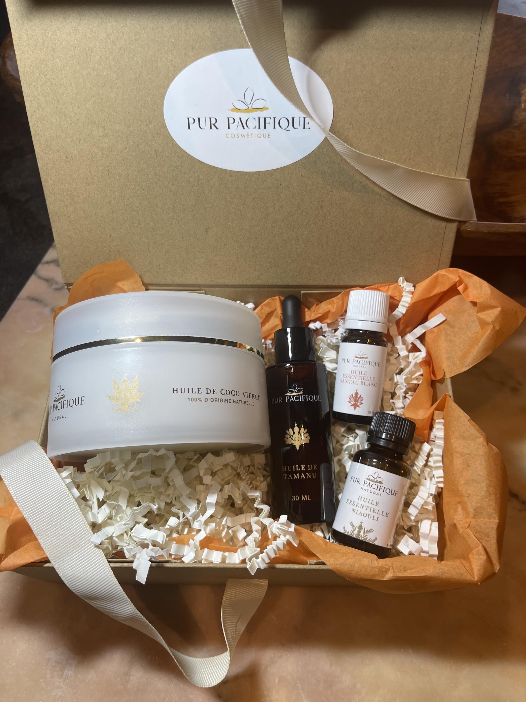 COFFRET D´EXCEPTION AUX 4 HUILES DU PACIFIQUE - TAMANU-COCO-SANTAL BLANC-NIAOULI